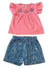 Conjunto Bebê Blusa Estampa Com Glitter E Shorts Marlan Conjunto Bebê Blusa Estampa Com Glitter E Shorts Marlan
