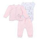Conjunto Bebê Body Manga Curta com Casaco e Calça Coelhinhas - Yuk's Conjunto Bebê Body Manga Curta com Casaco e Calça Coelhinhas - Yuk's