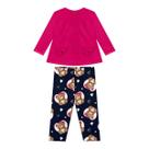 Conjunto Bebê Body Manga Longa Casaco e Legging Urso Rosa