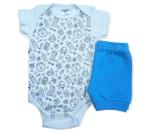 Conjunto Bebê Body Milk Azul com Short Masculino - Kappes