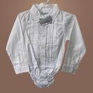 Conjunto Bebê Body Nervuras - Roupa Batizado Menino Conjunto Social Pajem Casamento Calça Body