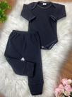 Conjunto Bebê Body Suedine + Calça vira-pé