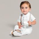 Conjunto Bebê Body Tricoline/Calça Sarja Branco Mundi