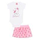 Conjunto Bebê Body Unicórnio E Saia Com Tule Serelepe
