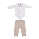 Conjunto Bebê Camisa Manga Longa Calça Cargo Sarja Estilosa Conjunto Bebê Camisa Manga Longa Calça Cargo Sarja Estilosa