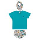 Conjunto Bebê Camiseta Bandana E Calça Fralda Dino
