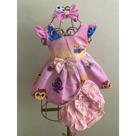 Conjunto Bebê Carinho Bolofofo Rosa +Laço de Cabelo+Calcinha