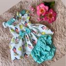 Conjunto Bebê Carinho Tiana a Princesa e o Sapo +Laço de Cabelo +Calcinha