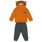 Conjunto Bebê Casaco Blusão Com Touca e Calça Moletom Mescla - Kyly
