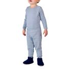 Conjunto Bebê Dedeka Melange Canelado Longo Azul Luar - 2455