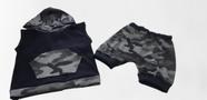 Conjunto bebê e infantil camuflado verão cinza