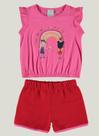Conjunto Bebê e Infantil Menina Blusa e Short Malwee Kids