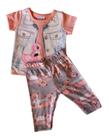 Conjunto Bebê Feminino Blusa + Capri Fakini
