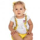 Conjunto Bebê feminino Blusa e Short em meia malha, " Eu amo minha mamãe" 11603