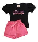 Conjunto Bebê Feminino Blusa MC + Shorts Angerô