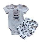 Conjunto Bebê Feminino Body + Short Milon Conjunto Bebê Feminino Body + Short Milon