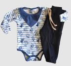 Conjunto bebê feminino e masculino body e calça moda inverno