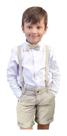 Conjunto Bebê/Infantil Bermuda Faca Bege Camisa Manga Longa