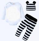 Conjunto bebê listras com touca