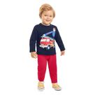 Conjunto Bebê Longo Kyly Moletom Peluciado Estampado Menino