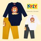 Conjunto Bebê Masculino Body + Calça Moletom Pelúciado Leão Kyly Conjunto Bebê Masculino Body + Calça Moletom Pelúciado Leão Kyly