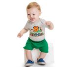 Conjunto Bebê Masculino Body Cotton + Bermuda Moletinho Kyly