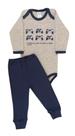 Conjunto Bebê Masculino Canelado Body ML e Calça Mimoso Baby