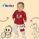 Conjunto Bebê Masculino Moletom Peluciado Dino Baby ReiRex
