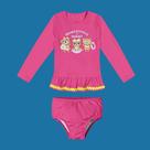 Conjunto Bebê Menina BGR Biquini Manga Longa UV50+ Ursinho P