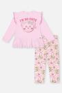 Conjunto Bebê Menina Blusa Bata Cute E Legging Rosa Mundo Cinti