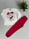 Conjunto Bebê Menina Blusa Cotton E Calça Moletom Cor:Off WhiteTamanho:4 Conjunto Bebê Menina Blusa Cotton E Calça Moletom Cor:Off WhiteTamanho:4