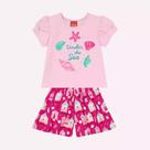 Conjunto Bebê Menina Blusa Cropped Com Shorts Kyly Cor:RosaTamanho:2 Conjunto Bebê Menina Blusa Cropped Com Shorts Kyly Cor:RosaTamanho:2