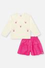 Conjunto Bebê Menina Blusa Pompom E Short Rosa Neon Mundo Cinti Conjunto Bebê Menina Blusa Pompom E Short Rosa Neon Mundo Cinti