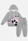 Conjunto Bebê Menina Blusão Panda Cool E Calça Mescla Mundo Cinti