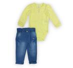 Conjunto Bebê Menina Body + Calça Jeans Luxo Paraiso 14674