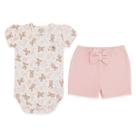 Conjunto Bebê Menina Body/Shorts Urso Balão Rosa Mini &amp Co