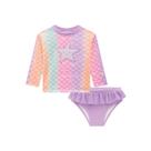 Conjunto Bebê Menina Com Babados e Proteção Uv 50+ Kukiê