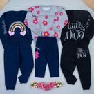 Conjunto Bebê Menina Em Moletom Estampado Quentinho Cor:MarinhoTamanho:M