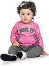 Conjunto Bebê Menina Inverno Casaco Soft Sublimado E Calça Moletom Peluciado 2 Peças- Angerô