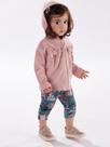 Conjunto Bebê Menina Jaqueta Cotelê Com Capuz e Legging 2 peças - Kiki Xodó