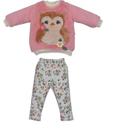 Conjunto Bebê Menina Longo Inverno Rose Leda Corujinha Conjunto Bebê Menina Longo Inverno Rose Leda Corujinha