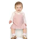 Conjunto Bebê Menina Milon Salopet Tricot e Body Cotton Off/Rosa Tamanho:P
