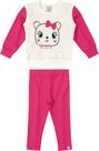 Conjunto Bebê Menina Moletom Bichinhos Off-White 6