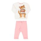 Conjunto Bebê Menina Moletom Gatinhas Creme - TILEESUL