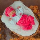 Conjunto bebe menina plush com boina delicada