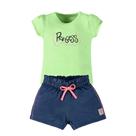 Conjunto bebê menina princesa verde glinny