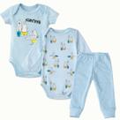 Conjunto Bebe Menino 3 Peças Misto Algodão Infantil Tamanho:p