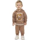 Conjunto Bebê Menino Angerô Casaco e Calça em Moletom Felpado e Matelâsse na cor Bege Escuro Tamanho:M