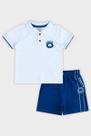 Conjunto Bebê Menino Bermuda E Polo Roar Boca Grande Cor:BrancoTamanho:G