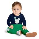 Conjunto Bebê Menino Body Cotton e Calça Moletom Felpado Estampa Coelhinho - Kyly